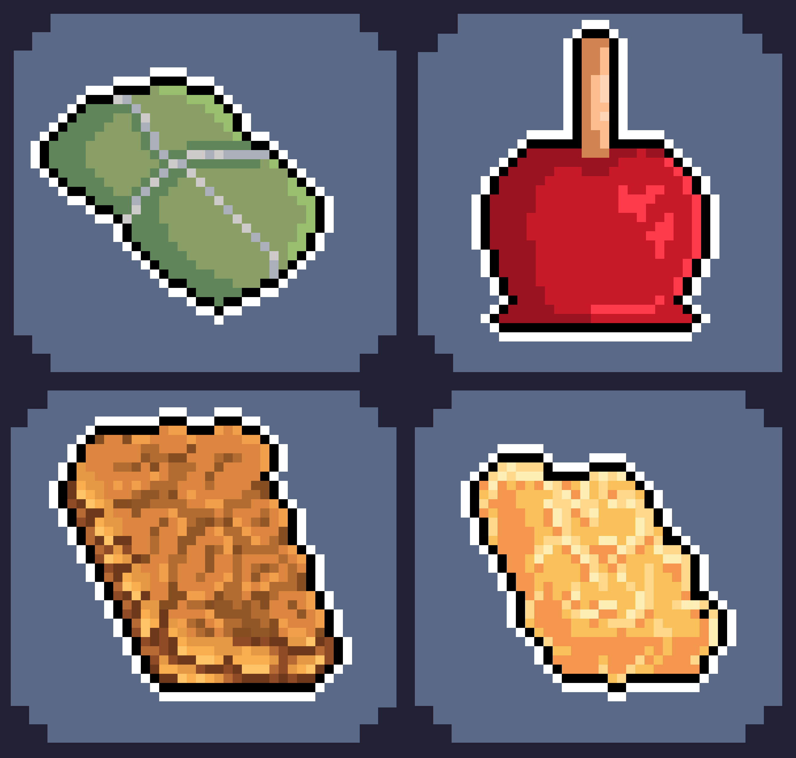 Arte das comidas da loja do jogo Toninho e Tinho
