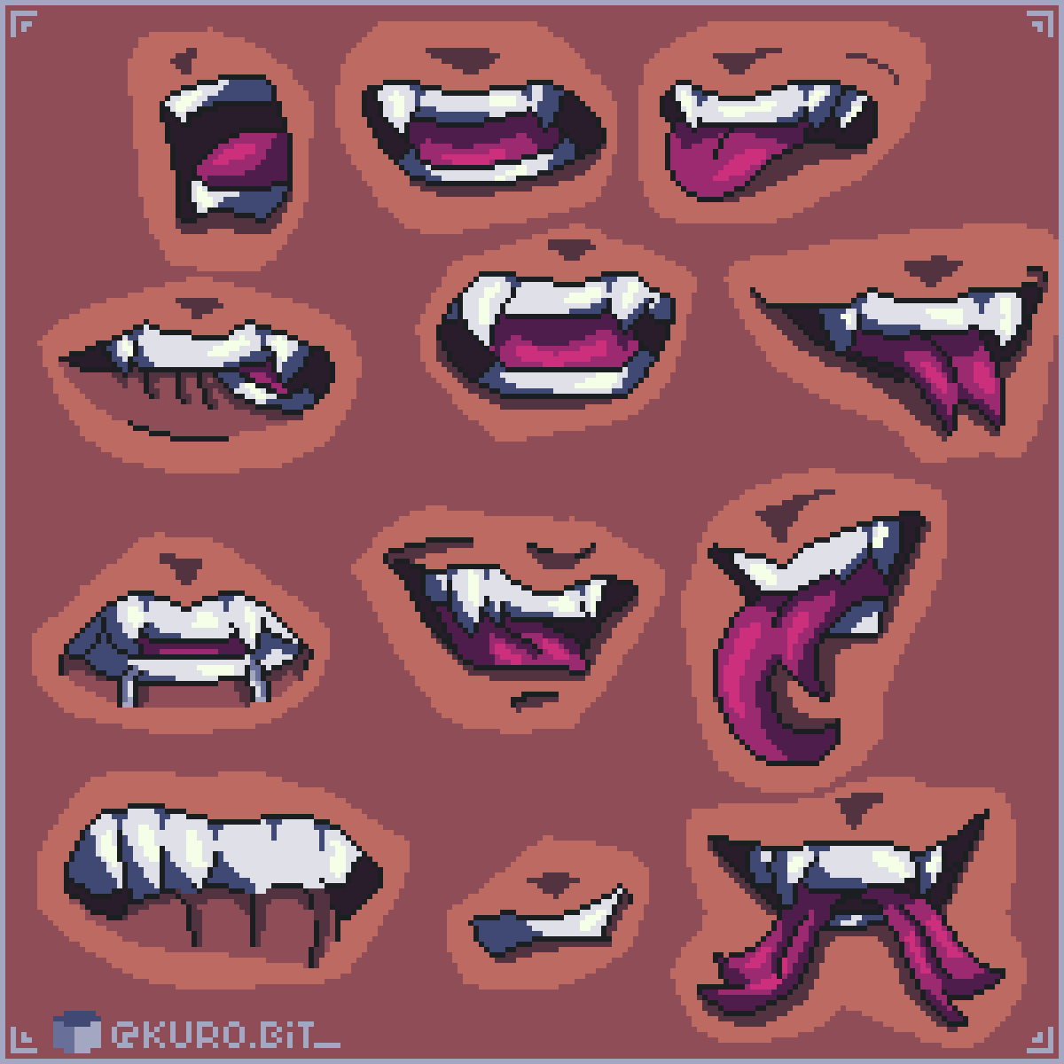 Treino de bocas em pixel art